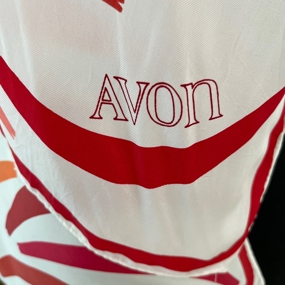 AVON Vintage Acetate Twill Oblong Scarf Made Japan Lipstick Colours Neck Scarf - Picture 6 of 11